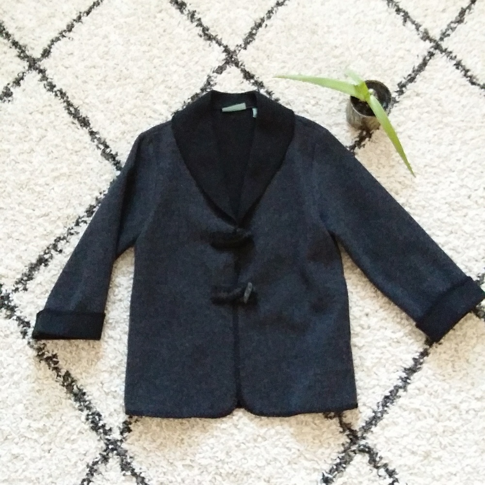 Black Wool Blend Toggle Jacket - image 1